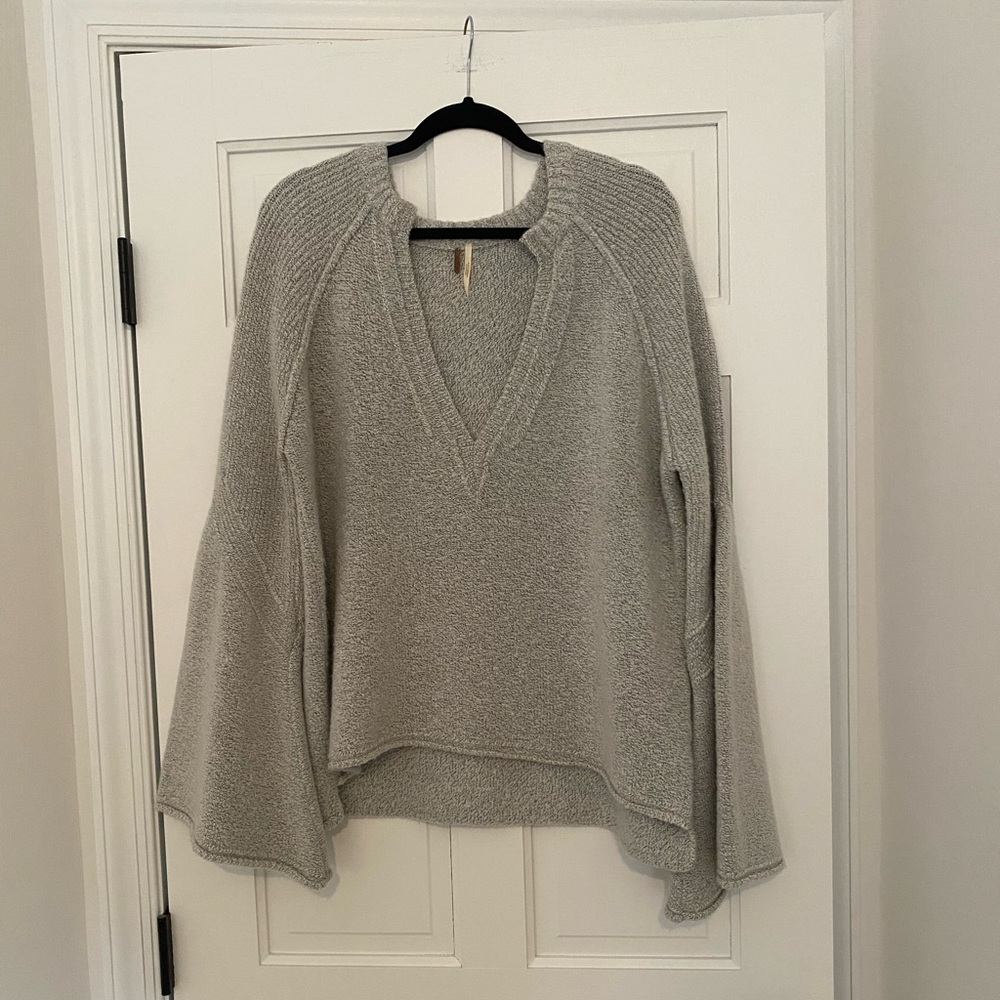 Free People Bell Sleeve V-Neck Sweater